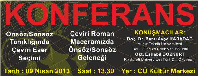"ÖNSÖZ/SONSÖZ GELENEĞİNDE ÇEVİRİ ESER SEÇİMİ" KONFERANSI