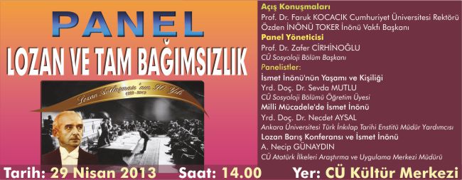"LOZAN ve TAM BAĞIMSIZLIK" PANELİ