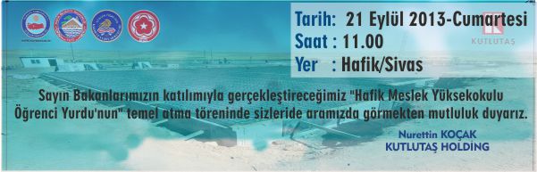Hafik Meslek Yüksek Okulu Öğrenci Yurdu Temel Atma Töreni