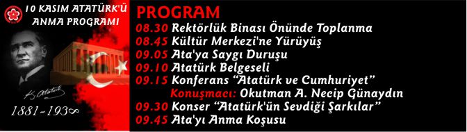 10 KASIM ATATÜRK'Ü ANMA PROGRAMI