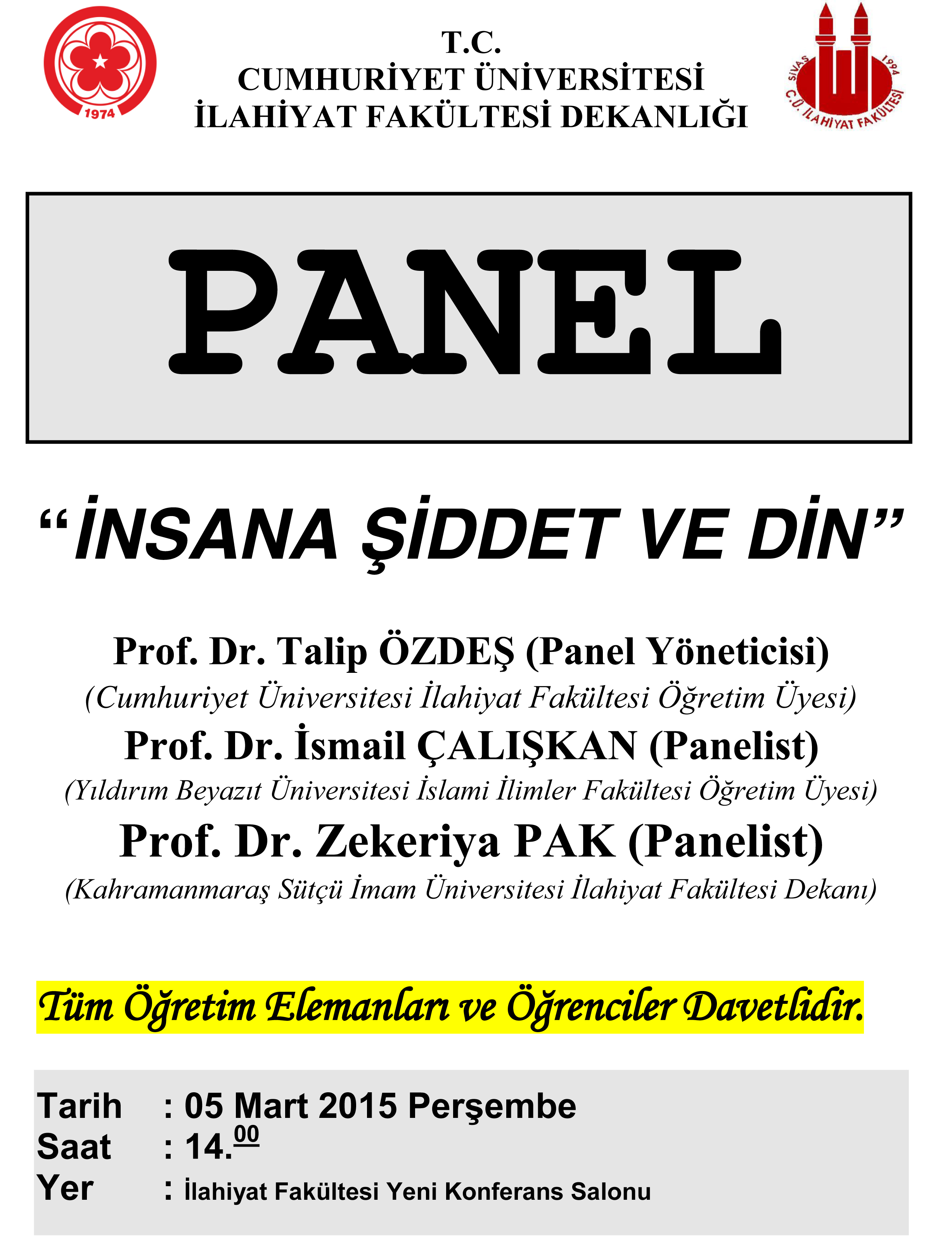 Panel "İnsana Şiddet ve Din"