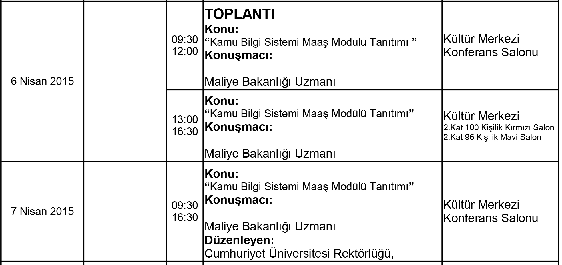 Toplantı 'Kamu Bilgi Sistemi Maaş Modülü Tanıtımı '
