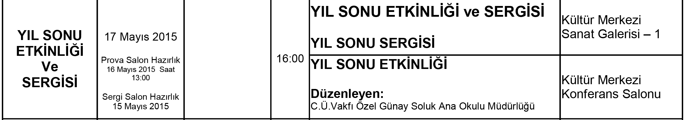 Özel Günay Soluk Ana Okulu Yıl Sonu Etkinliği ve Sergisi