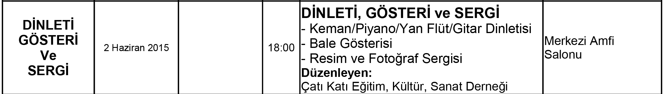 Dinleti, Gösteri, Sergi