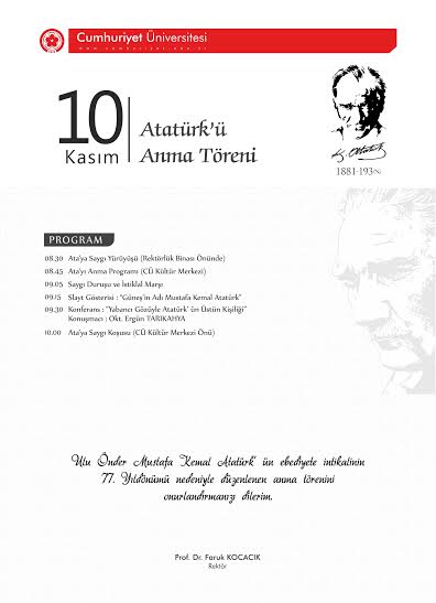 10 Kasım Atatürk'ü Anma Töreni