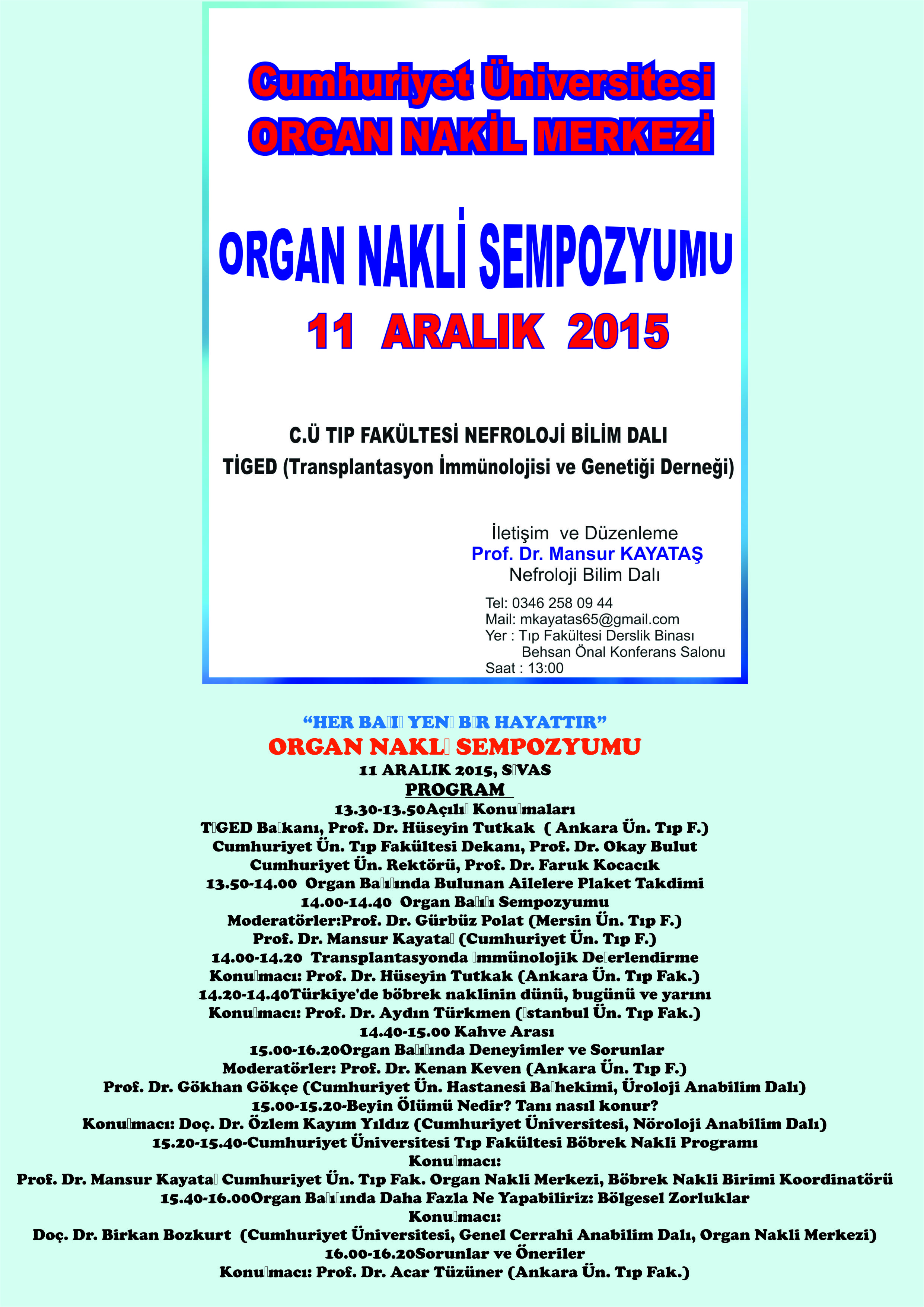 Sempozyum "Organ Nakli"