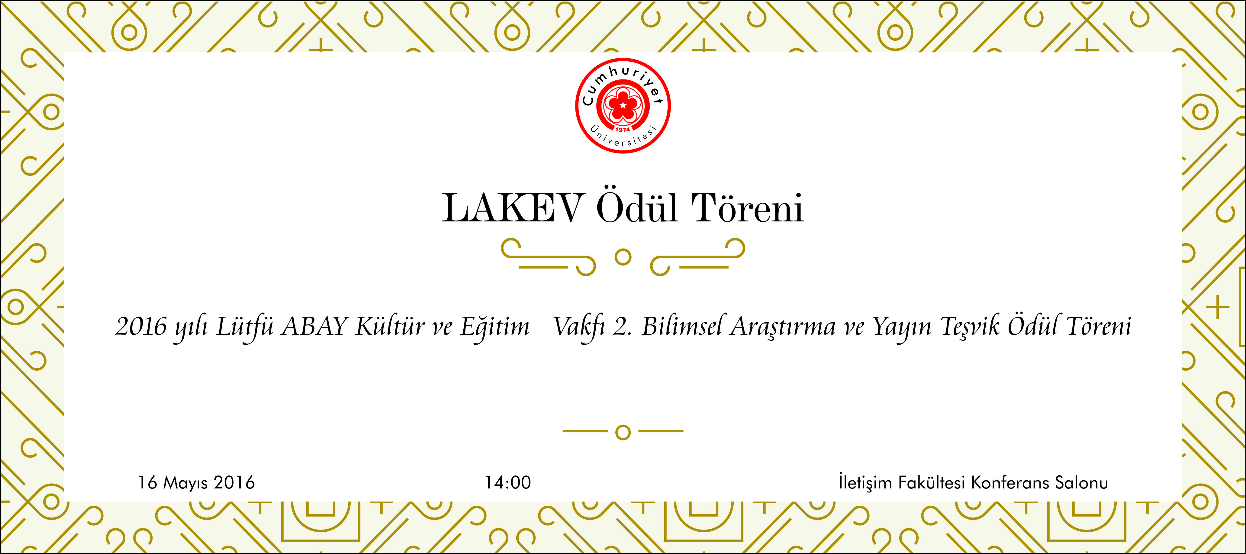 Lütfü Abay Kültür ve Eğitim Vakfı (LAKEV) Ödülleri Töreni