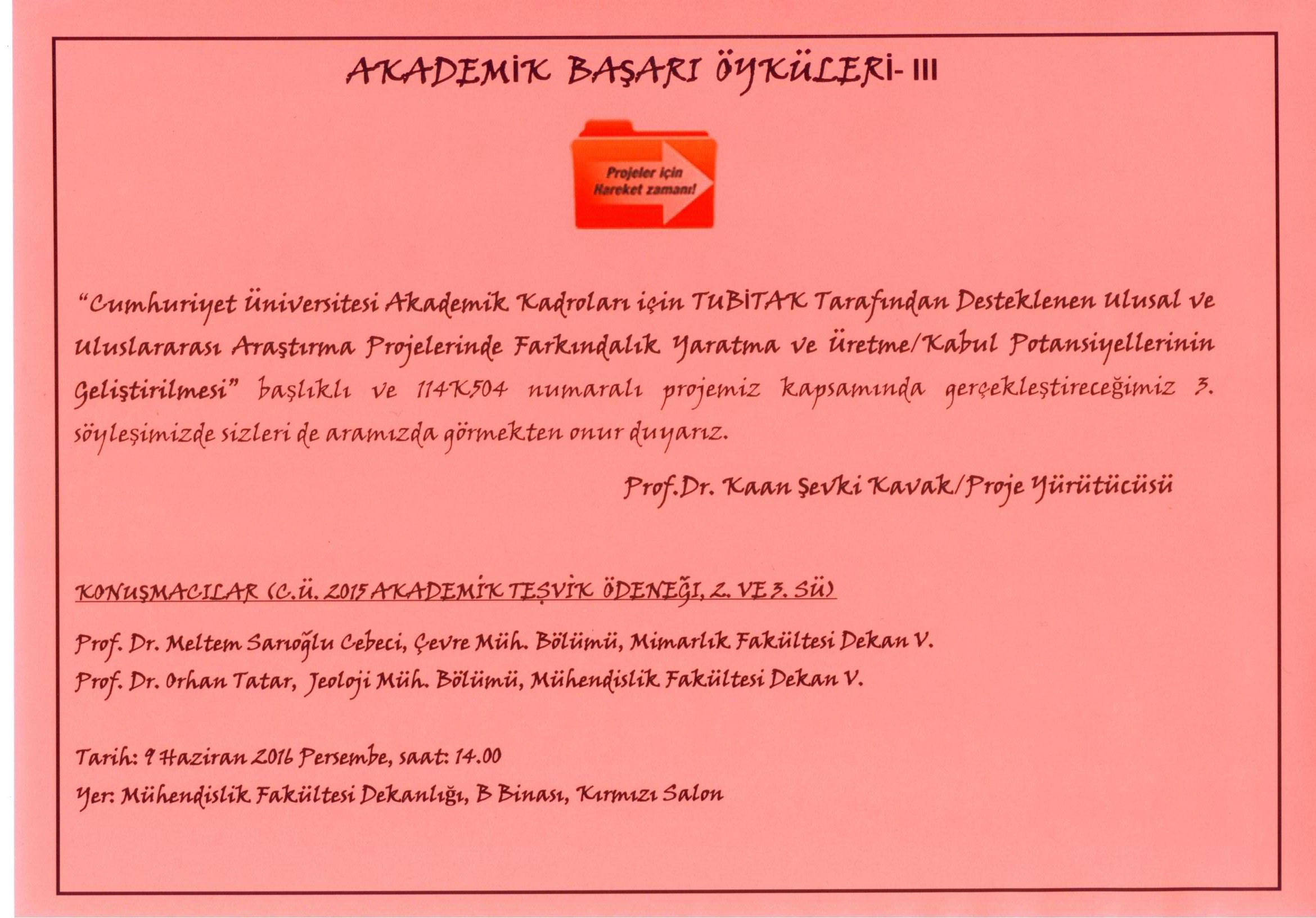 Akademik Başarı Öyküleri III